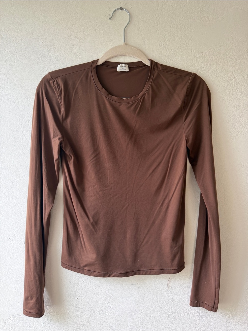 Aritzia silky smooth Brown Long Sleeve Crewneck